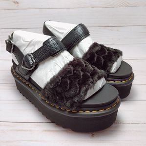 Dr Martens Voss Quad Fluffy Faux Fur Heart
